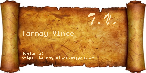 Tarnay Vince névjegykártya